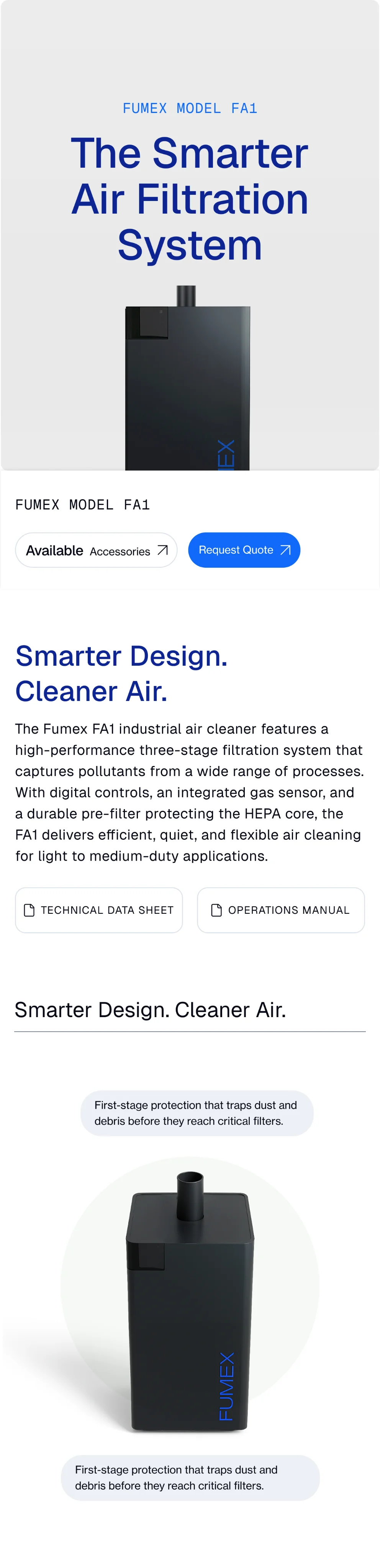 Fumex mobile product page